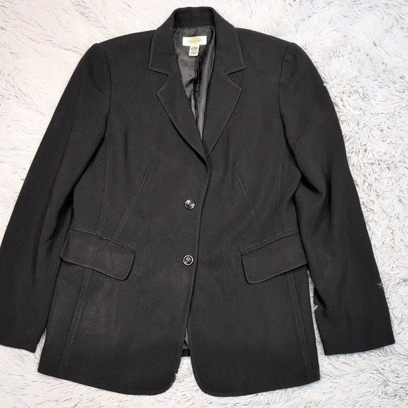 Vintage Talbots Jacket Womens 8 Black Blazer Preppy Career Comfort Pockets - Picture 1 of 10
